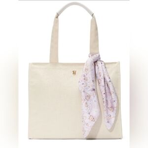 VICTORIA SECRET- Elegant Cream Tote Bag with Scarf